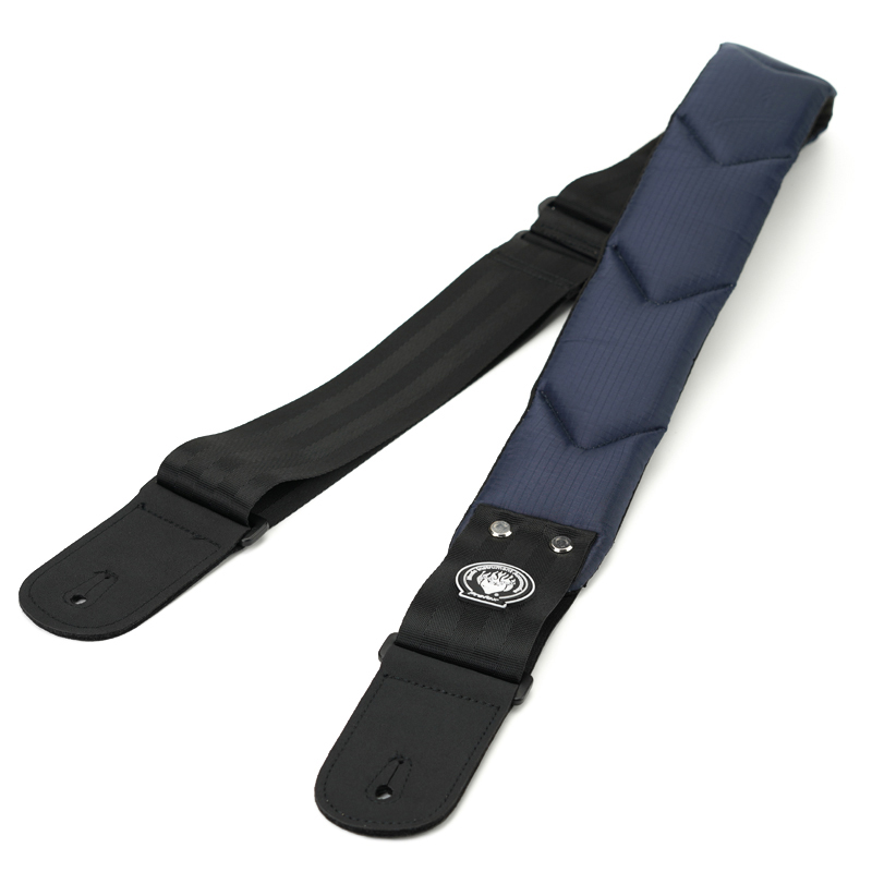 sangle pour guitare basse en nylon rembourrée couleur bleu marine