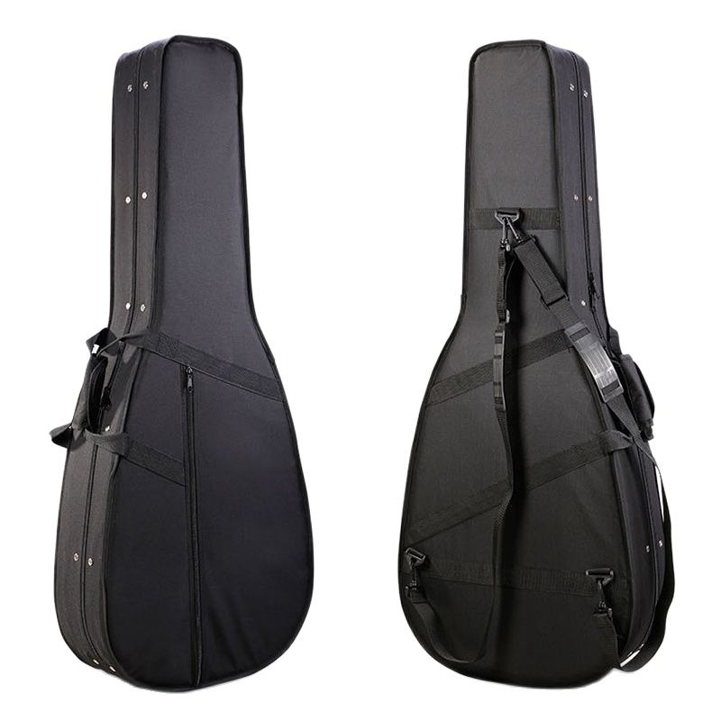 vue complète de l'étui rigide pour guitare accoustique